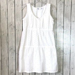 White Eyelet Sleeveless PRANA Dress Small S